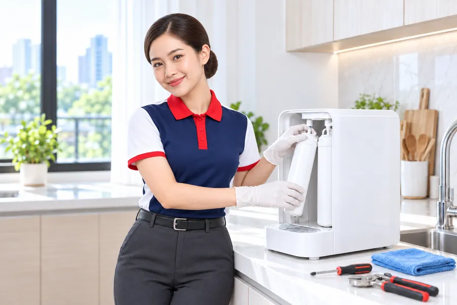 ช่างติดตั้งและเปลี่ยนไส้กรองให้ถึงบ้าน (ภาพประกอบสร้างด้วย AI)
